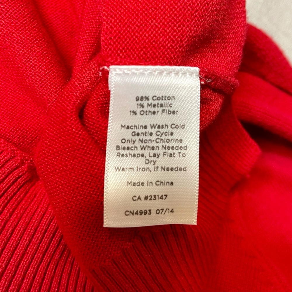 Talbots Red Argyle Crewneck Sweater Medium NWT - Picture 9 of 9